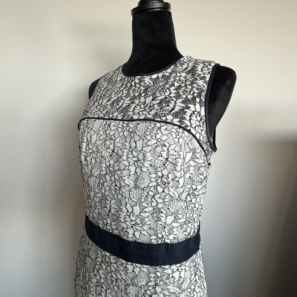 Banana Republic White & Navy Floral Dress